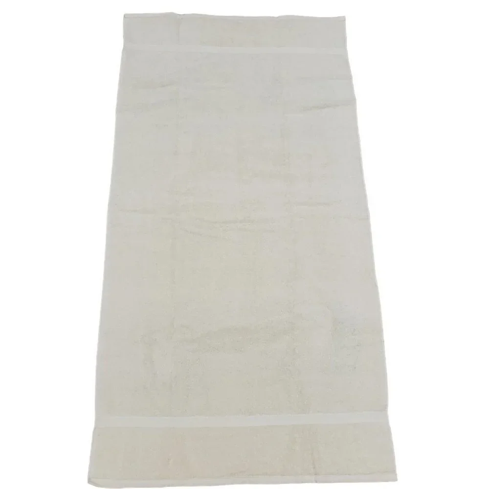 Vintage 80s Cream‎ Peach Shell Bath Towel 49 X 25 Nautical Beach NWOT
